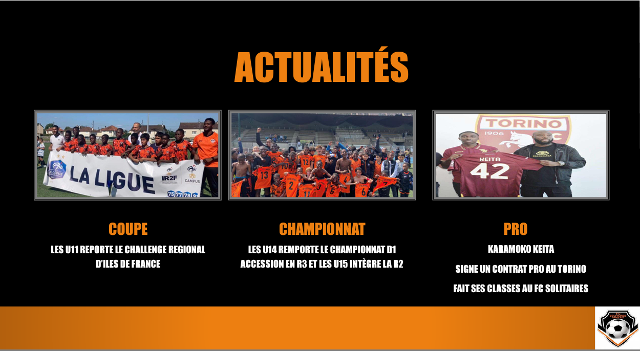 Actualités Bilan Sportifs FC SOLITAIRES PARIS EST 2024.